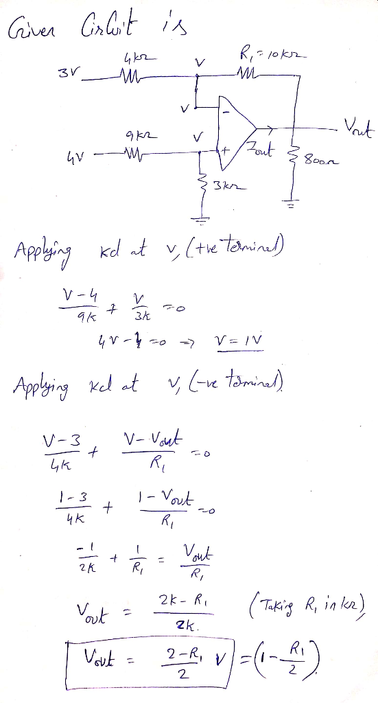Giver Cirleit is - hkrv R,=lok2 R 3r m my qk2 t Yout r t Grow out son • 3k2 Applying Klat v, (the terminel) 4V--> V=IN Applyi