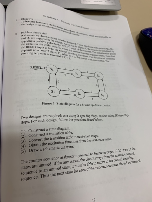 bilbecome famillar with t Objective design of other smchronos e pieos 2A Problem description six-state up-down co and Qo are
