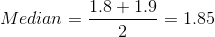 Median 1.8+1.9 1.85