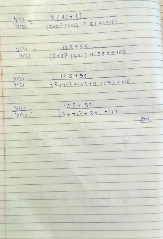VIS) 3 ( 45+18) (5+3)2(5+1 + 6145+18) X(S) 12 S +54 (5 +352 45+1) + 94-5+108 XCS) 12 S + 54 537752 +155+9 +245 +108 yo X(S) 1