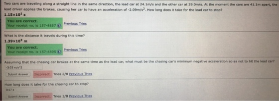 TWO cars are traveling along a straight line In th