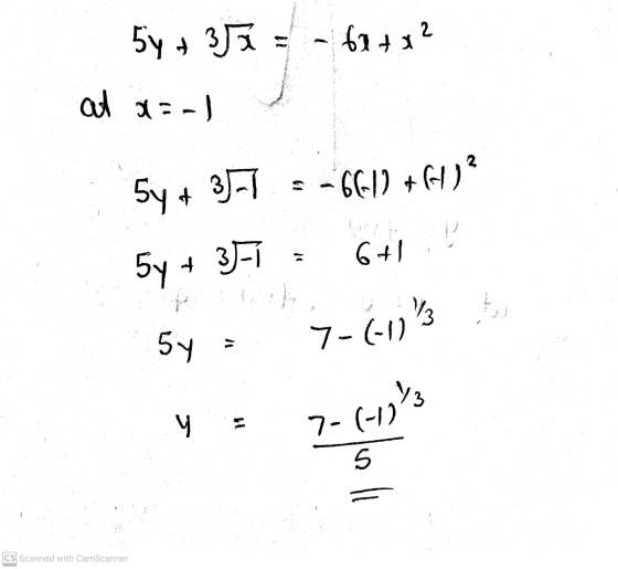5 + 15 = - 41 412 -- ا-:ة له 5 4 3-1 - 6(-۱) + (1) 3 د* ا+6 5y4 3-1 3 ور 5 7- (1) ع ولا(۱) -7 7- (-۱) 5 CS Scanned with CamSc