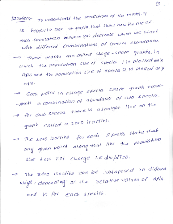 Collution i heratuio lok at raph that thos hous Ka rie o い?th differenl Combinations of Sprit,, abundance, These granh ave callea sage-spategraphs, in which Ha populaton sie of species ploedl en sn andれo population sde ot species Qia ρ¡oHzdan y ayis -senK a combinchion of abundance 어4co o species → foí cach Spec }es .fkereld ashaight line on any given point alona Hual liu -juopoplem She dos not changeed-0 ays dependig on L vetative vatues of apla and k for each specits