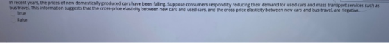 In recent years, the prices of new domestically produced cars have been falling. Suppose consumers respond by reducing their