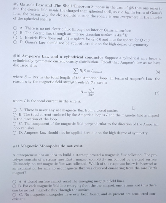 #9 Gausss Law and The Shell Theorem Suppose in the case of #8 that one seeks to find the electric field inside the charged t