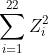 \sum_{i=1}^{22}Z_i^2