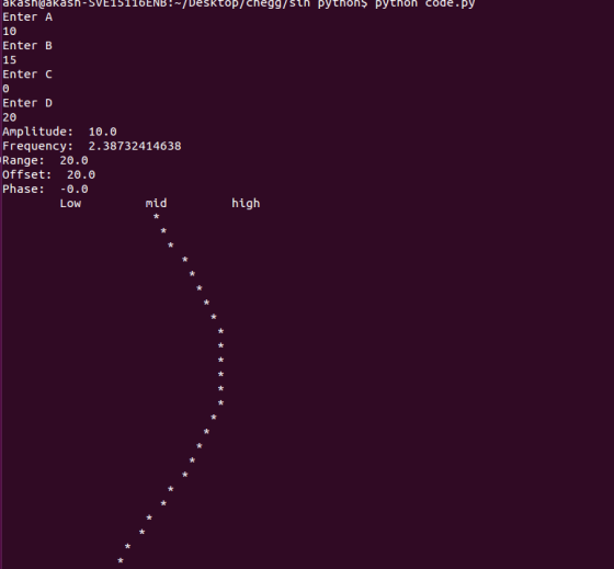 akasndakash-SVE1S116ENBDesktop/HomeworkLib/stn pythons python code.Py Enter A 10 Enter B 15 Enter Enter D 20 Amplitude: 10.0 Freque