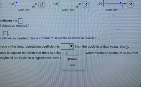 100 100- 1002 3 10 10 10 width (cm width (m) width (cm) efficient ris I places as needed.) al places as needed Use a comma to