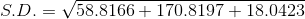 S.D. = 58.8166 + 170.8197 + 18.0423