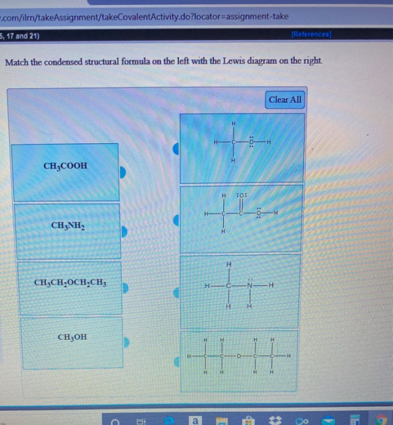 .com/ilm/takeAssignment/takeCovalentActivity.do?locator assignment-take 5, 17 and 21) [References] Match the condensed struct