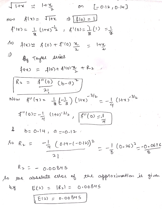 Vita a ter on [-0.12, 0.14] Now flas= Tex [ f(0) =] flads og Litxes , f0(0) so frest of Cos+f(0) Q = items 3 By Taylor ser