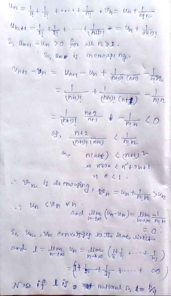 Un = 1 + 2 taith , an= unthin Unti = 1 ft. h = untento So, Unt - un 70 for all ny1. So, uno is increasing ents -vn = bny - Un