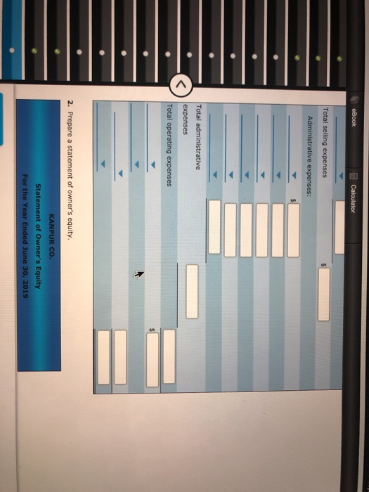eBook Calculator Total selling expenses Administrative expenses: Total administrative expenses Total operating expenses 2. Pr