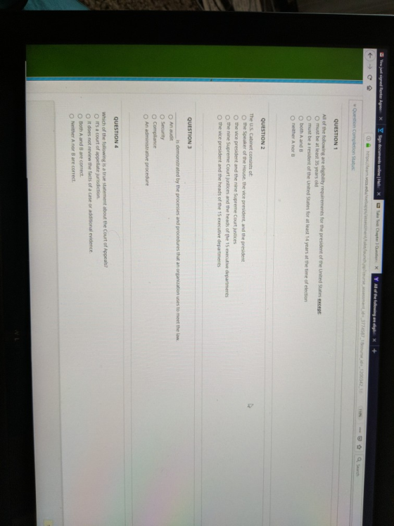You just signed Renter Agreen X Sign are eligibi QUESTION 1 All of the O must be at least 35 years old o must be a resident o