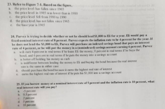23, Refer to Figure 7-1. Based on the figure, a the price level has fallen since 1965 b. the price level in 1985 was low er t