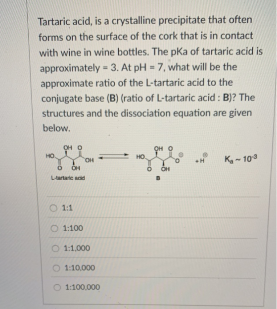 Tartaric acid, is a crystalline precipitate that often forms on the surface of the cork that is in contact with wine in wine