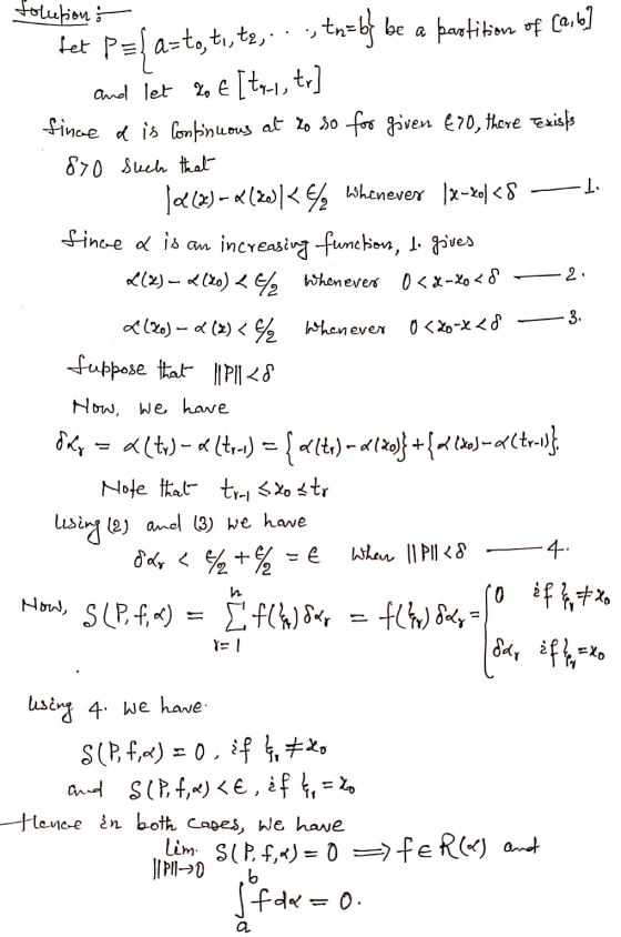 +Ծածbv. ։ fet P = a= P={a=te to ti, te,. ., tn=b} be a partition of [a,b] and let % E [tr-, tr] 2 3 fince d is continuous at
