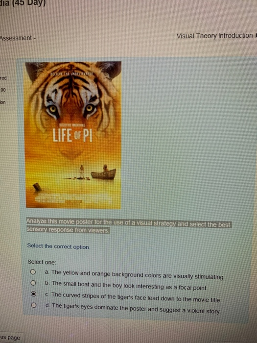 dia (45 Day) Assessment - Visual Theory Introduction LIFE OF PL - Analyze this movie poster for the use of a visual strategy