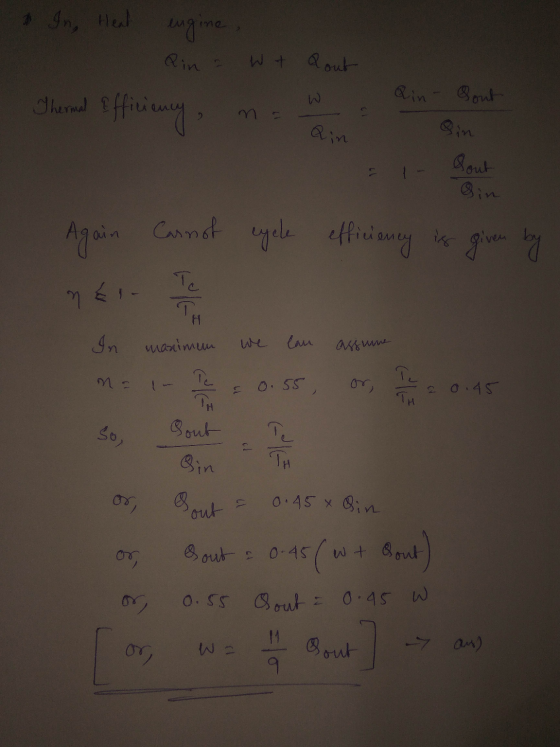 In, Heat engine Qin Wt Rout w Thermal Efficiency Qin Sout Y) - Sout Again Carnot cycle efficiency given by Te mer maximum lan