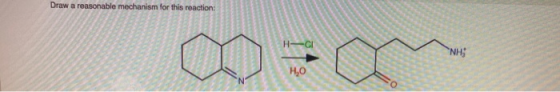 Draw a reasonable mechanism for this reaction: H-CI NH HO
