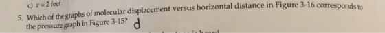 c) x 2 feet. 5. Which of the graphs of molecular displacement versus horizontal distance in Figure 3-16 cor corresponds to th