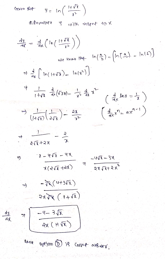Ginon that 9 = lnl Chey 14 x 22 differentiate ته with respect to a dy tra d dr WX (in we know top 10(%) = (inte). 1.15)) (inc