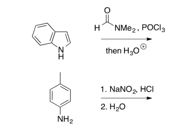 NMe2, POCI3 H then H30 1. NaNO2, HCI 2. H20 NH2 ZI