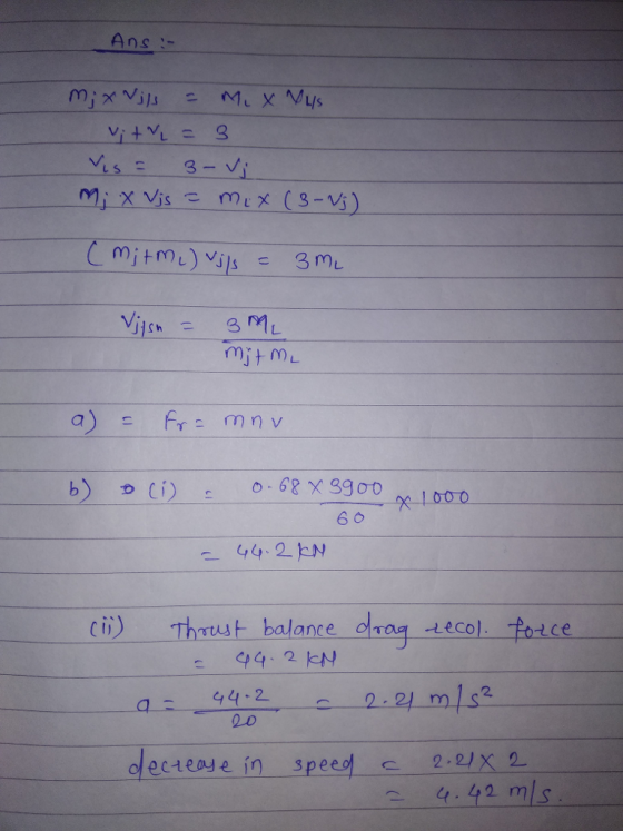Ans- C ly Thrust balance olT04 -Lec01· totce 20 olecteale in speed 4.42 ms