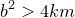 \small b^2>4km