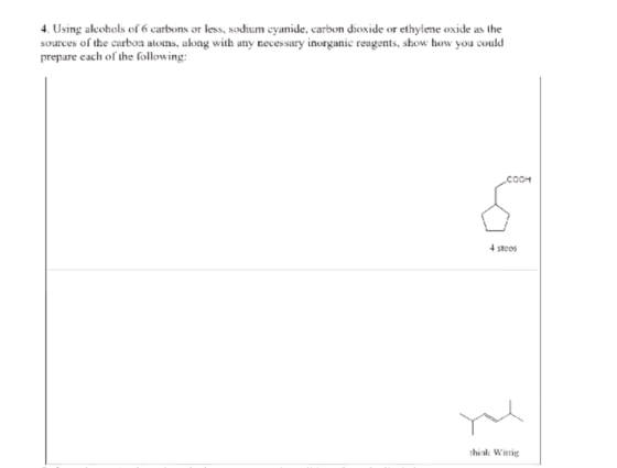 4. Using alcohols of 6 carbonsor less, sadium cyanide, carbon dioxide or ethylene oxide as the necessary inorganic r prepare