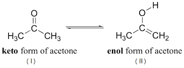 OA H3CCH3 keto form of acetone (1) H₃C- CH2 enol form of acetone