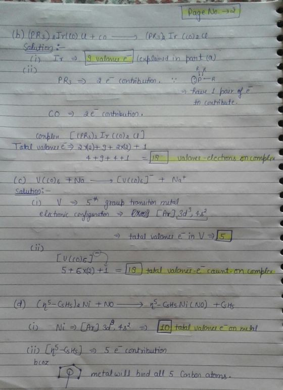 Pace Page No. 2) (PR3) Ir (colace (6) (PR3) e Irlo ut co Solution :- (i) Ir a 9 valance é explained in part (a). - PR₂ = 2 è