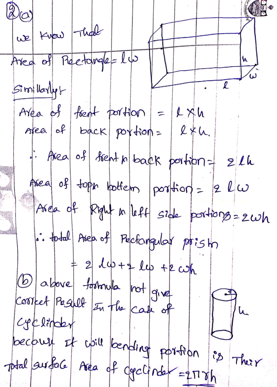 @o wel know that In Area of Rectangle-lo l Area of Similarlys exh Area of frent portion = back portion = exh. I Area of frent