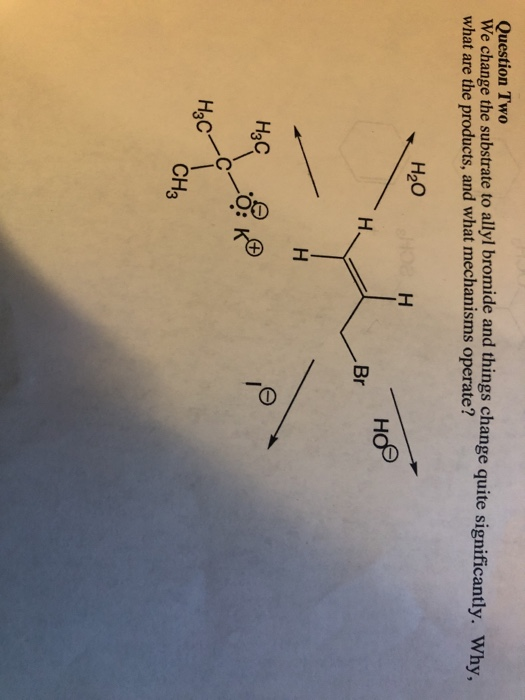 Question Two We change the substrate to allyl bromide and things change quite significant what are the products, and what mec