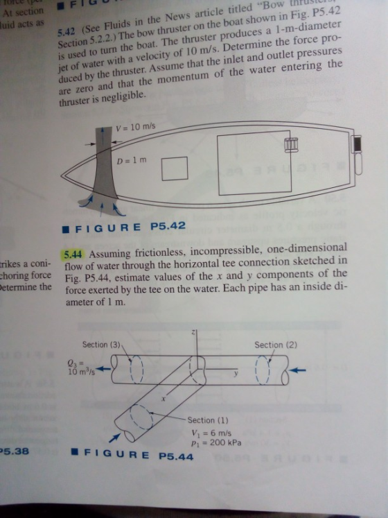 At section uid acts as 5.42 (See Fluids in the News article titled Bow Section 5.2.2.) The bow thruster on the boat shown in
