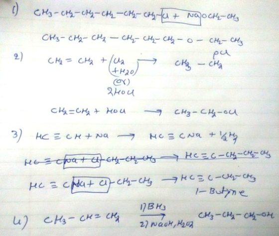 2) +H20 ex)