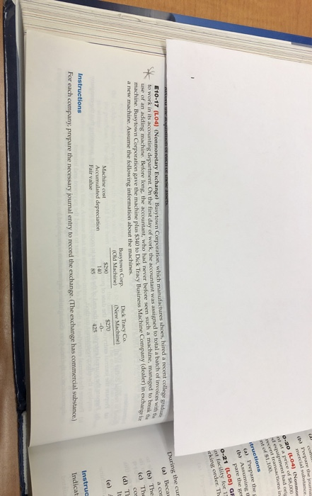 (b) Prepare the mercial substance 0-90 (L04) Non at a price of $8,000 de equipervent had or uttractions in nt of $1,100 itruc