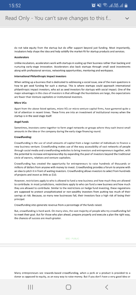 15:52 O lly Read Only - You cant save changes to this f... v do not take equity from the startup but do offer support beyond