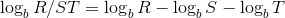 log, RST = log, R – log, S – log, T
