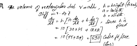 Diff war tot A The volume Q rectangular dab Vsabb, h = height (texed; az length sh [a. do + b day 10 [ 30x45 + 12x27 16(45+24