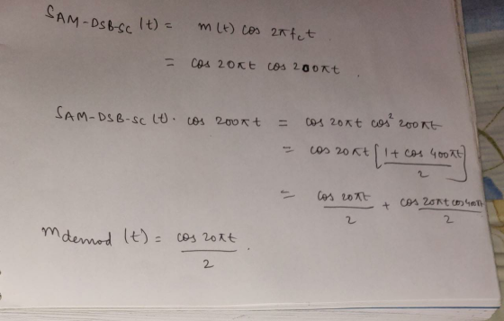 SAM-DSB-Sc It) = m(t) cos anfct Cos 2ont cos 2oont SAM-DSB-Sc Lt. cos zookt cos zont cs 2000t cos zoktfit cos 400 7t) Cos 201