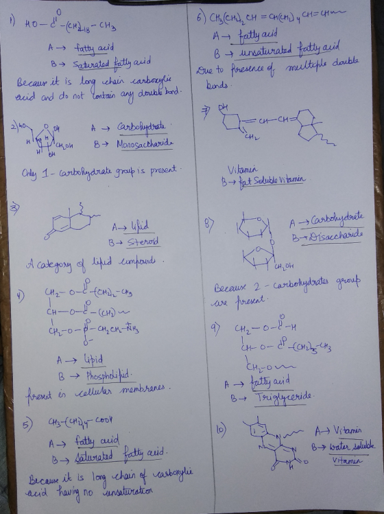 ) до сну - сну A fatty acid B Saturated fatly and because it is long chain carboxylic acid and do not contain any double bond