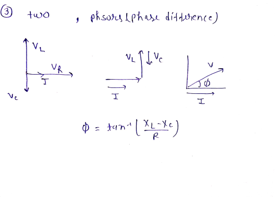 phsors. (phase ditterence) two ③ الہ ا * (****** = ي