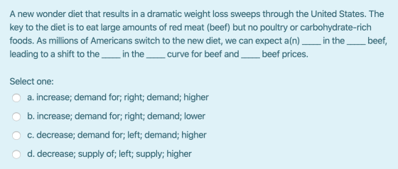 A new wonder diet that results in a dramatic weight loss sweeps through the United States. The key to the diet is to eat larg
