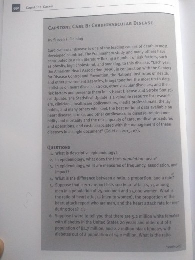 Capstone Cases 550 CAPSTONE CASE B: CARDIOVASCULAR DISEASE By Steven T. Fleming Cardiovascular disease is one of the leading