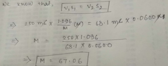 we know that, [visi = V2 S2 250 ma 1.096 X (ar) = 68.1 m2 x 0.060044 = M 250X 1.096 68.14 0.0600 > M = 67.06