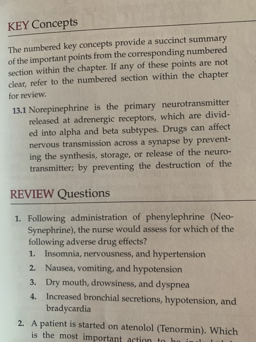 KEY Concepts The numbered key concepts provide a succinct summary of the important points from the corresponding numbered sec