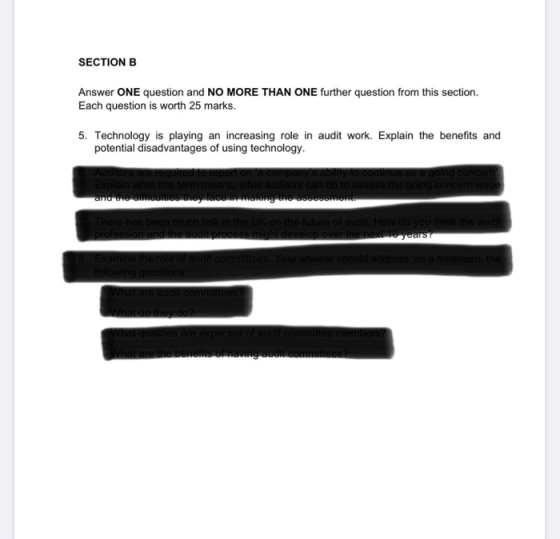 SECTION B Answer ONE question and NO MORE THAN ONE further question from this section. Each question is worth 25 marks. 5. Te