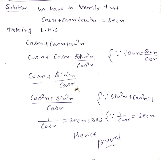 Solution We have to verify that Cosnt Cosmdan?n=sean taking Lites Cosnt Cosntan?n 1 tanna sinn Connt Cosm. Spinin Cosr Cosen