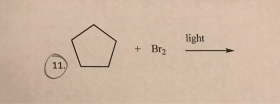 light + Br2 11)